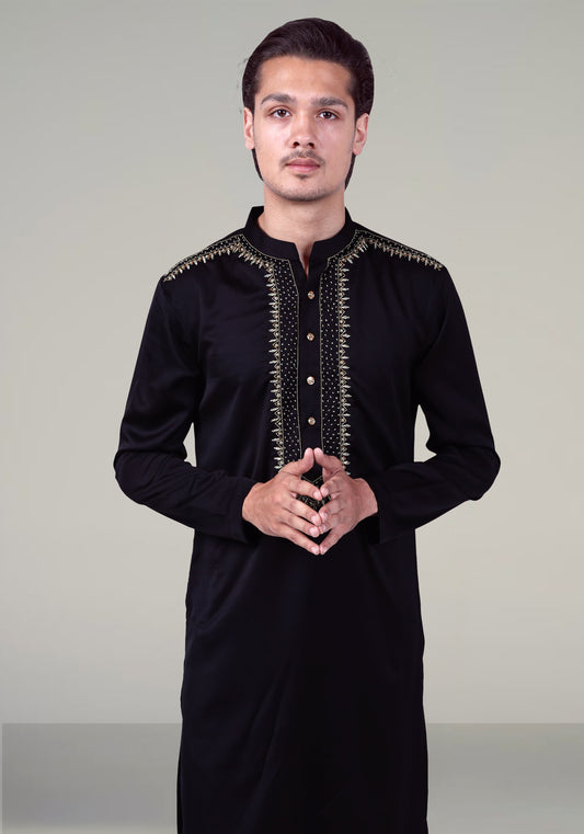 Dots Hand Embroidered Kurta Set