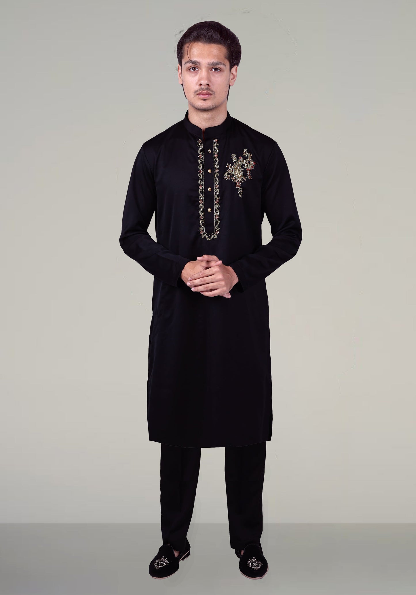 Paisley Hand Embroidered Kurta