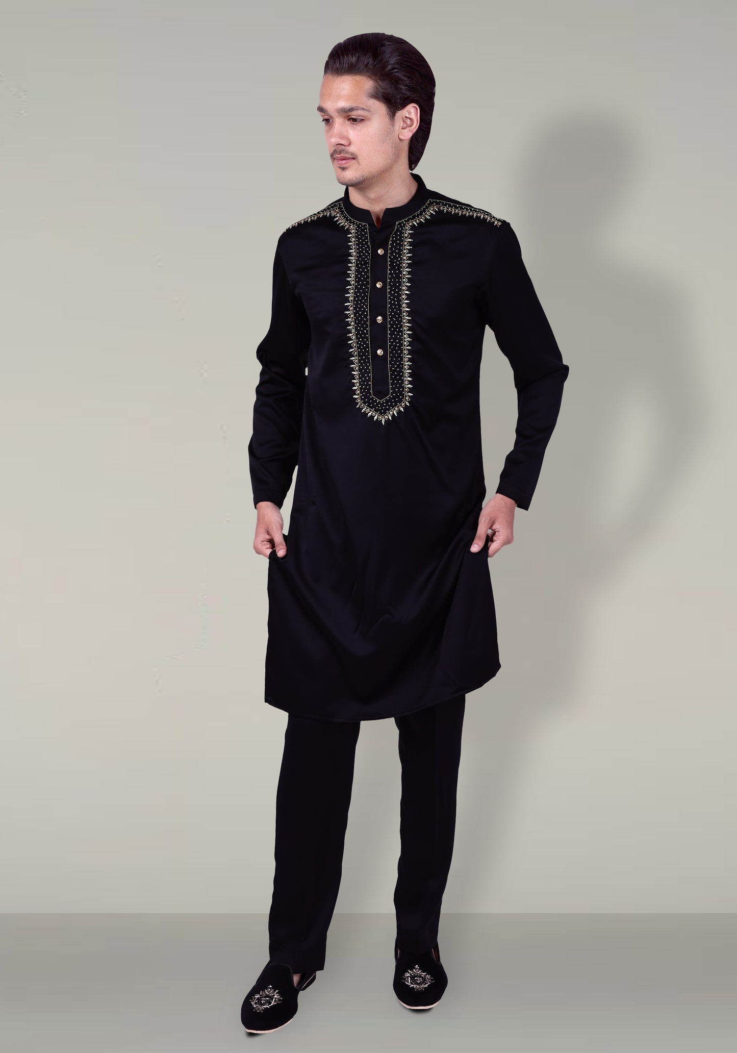 Dots Hand Embroidered Kurta Set