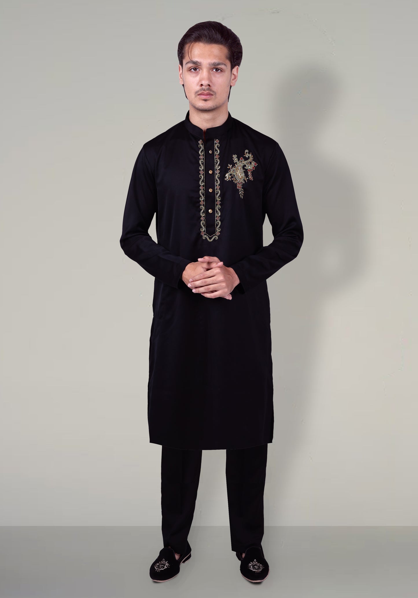 Paisley Hand Embroidered Kurta Set