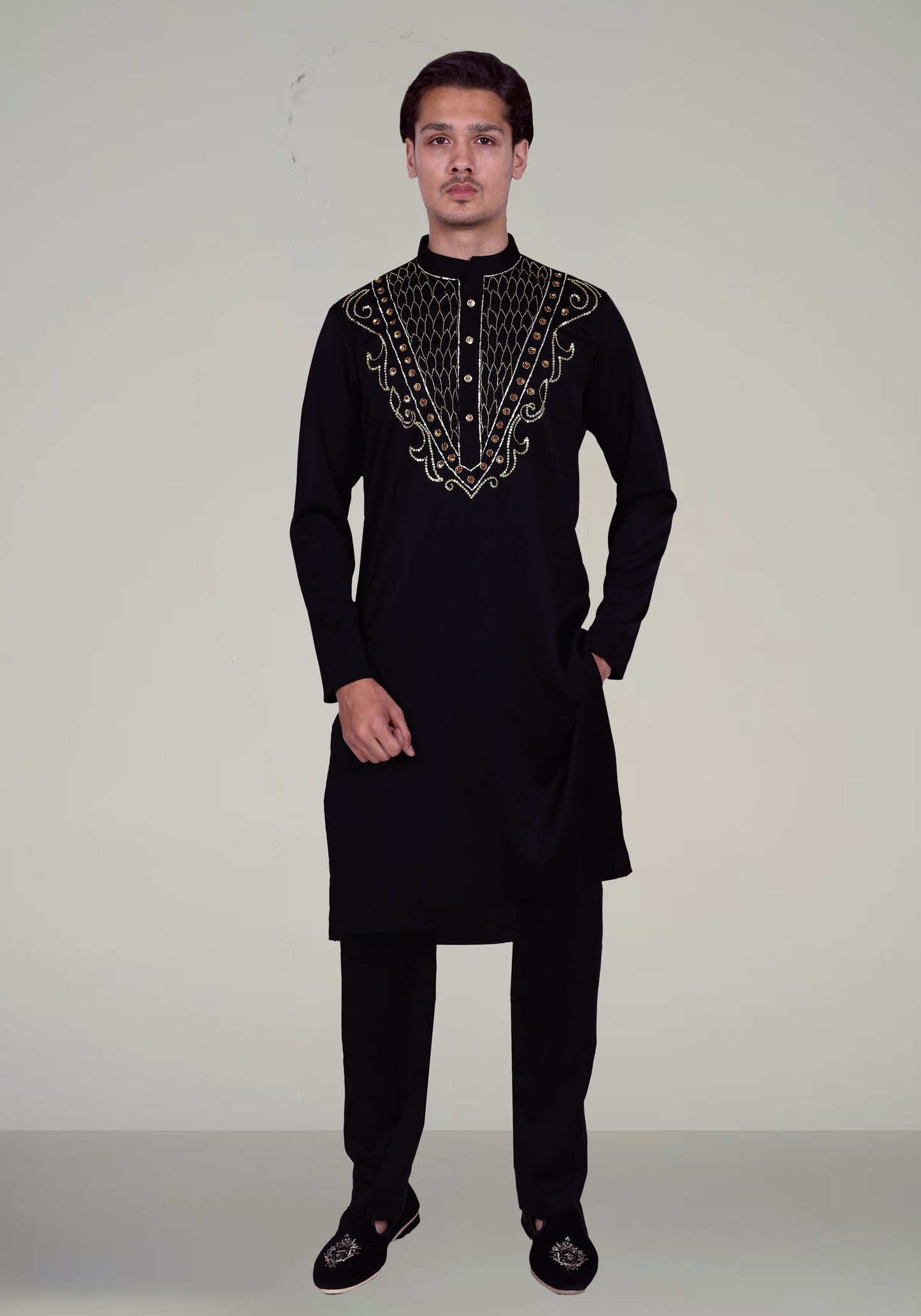 Petal Pattern Hand Embroidered Kurta Set