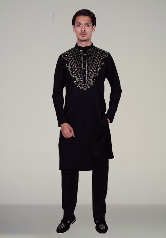 Petal Pattern Hand Embroidered Kurta Set
