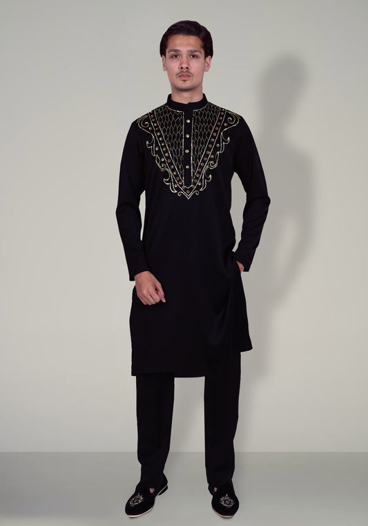 Petal Pattern Hand Embroidered Kurta Set