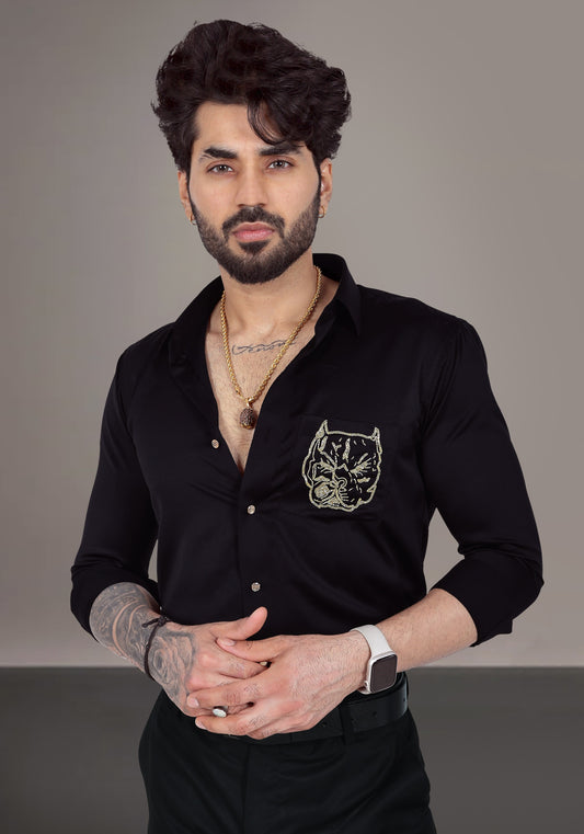 Pitbull Luxury Hand Embroidered Shirt
