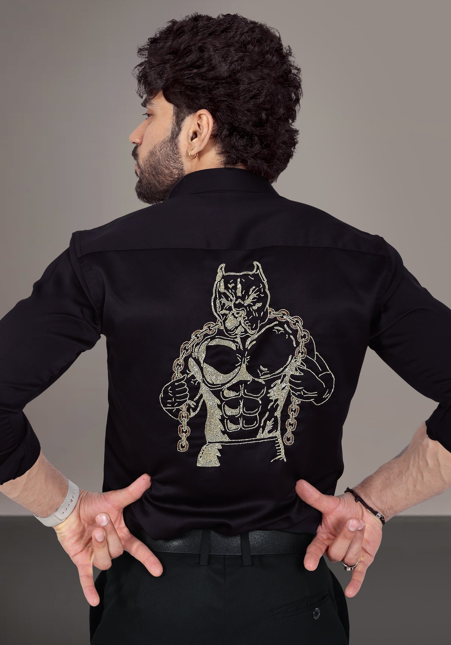 Pitbull Luxury Hand Embroidered Shirt