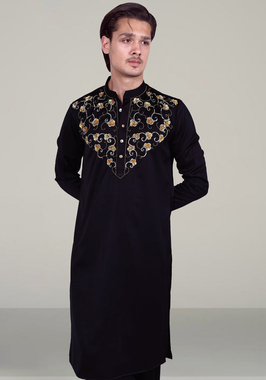 Rounds & Flowers Hand Embroidered Kurta Set