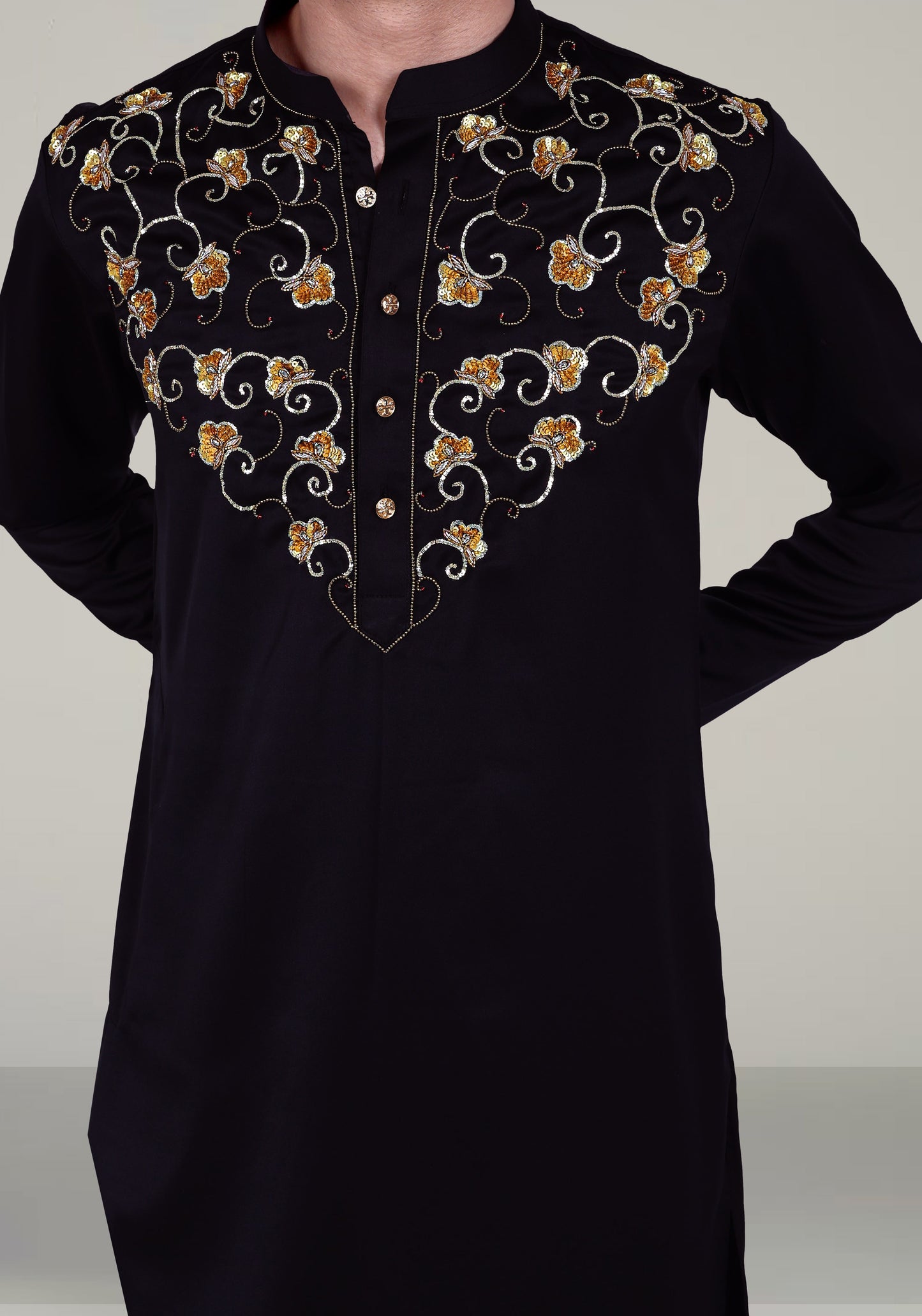 Rounds & Flowers Hand Embroidered Kurta Set