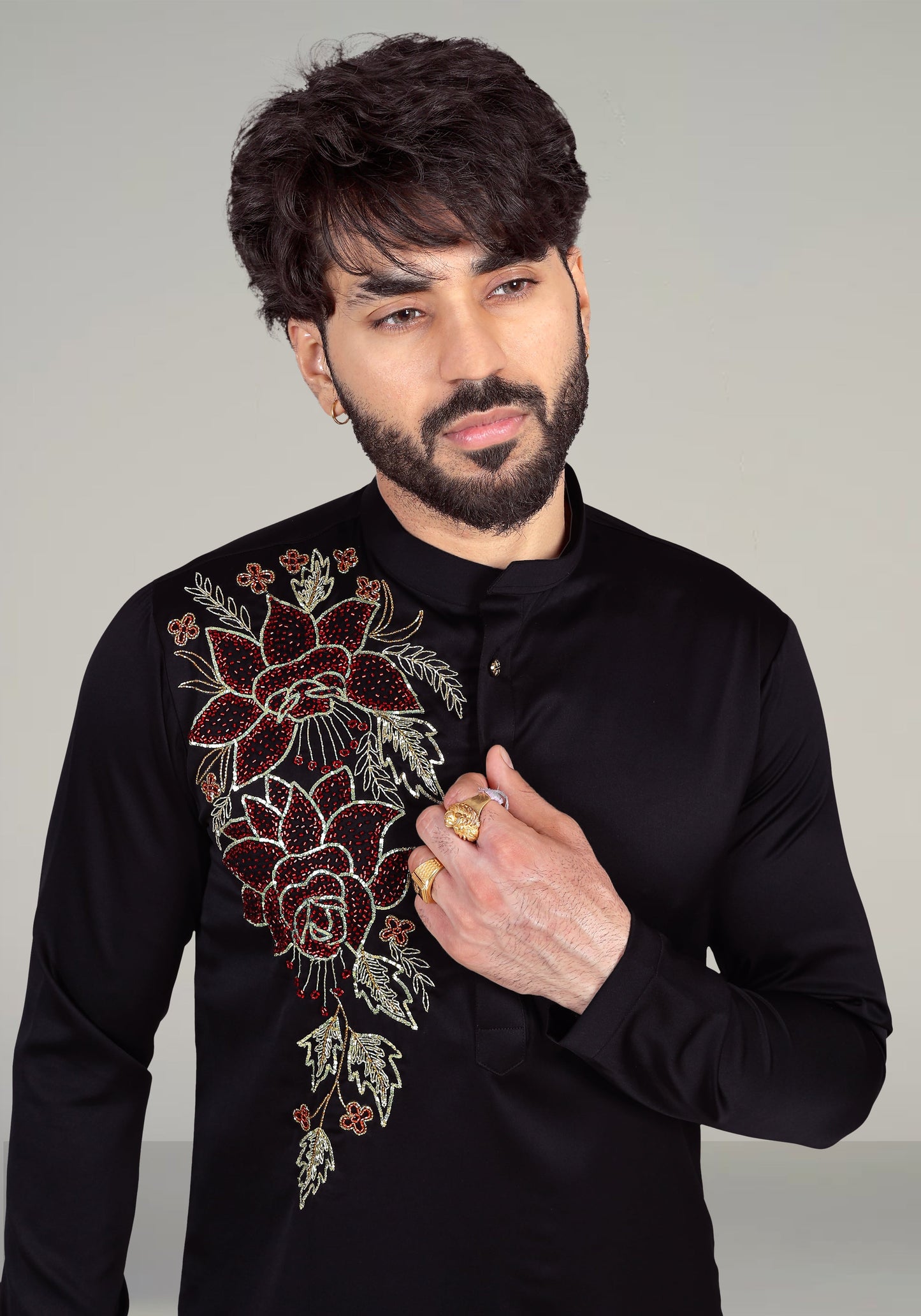 Showy Flowers Hand Embroidered Kurta Set