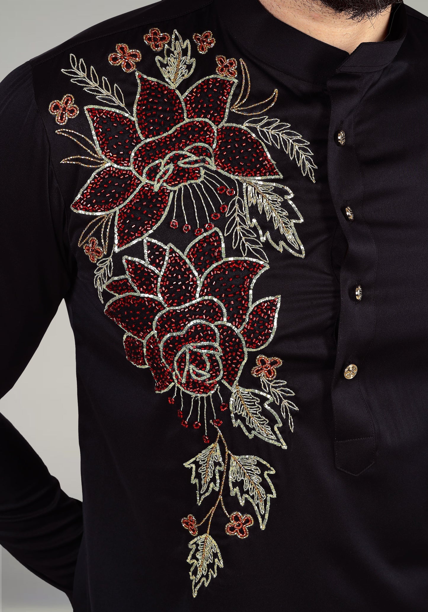 Showy Flowers Hand Embroidered Kurta Set