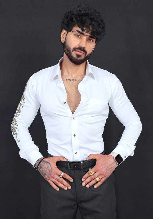 Swirls Luxury Hand Embroidered Shirt