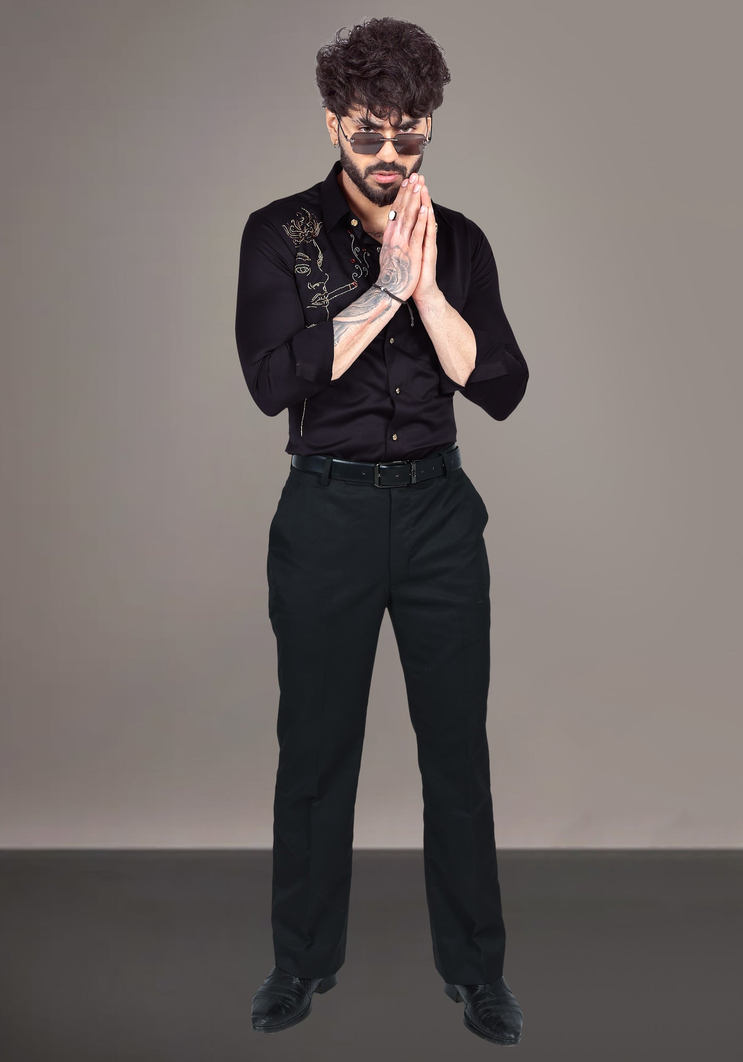 The Chain Smoker Luxury Hand Embroidered Shirt