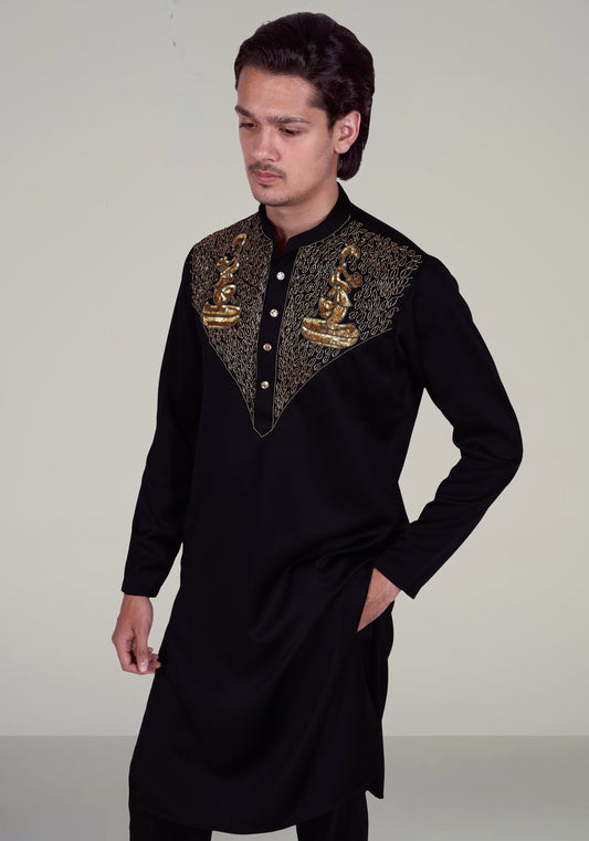 Traditional Hand Embroidered Kurta Set