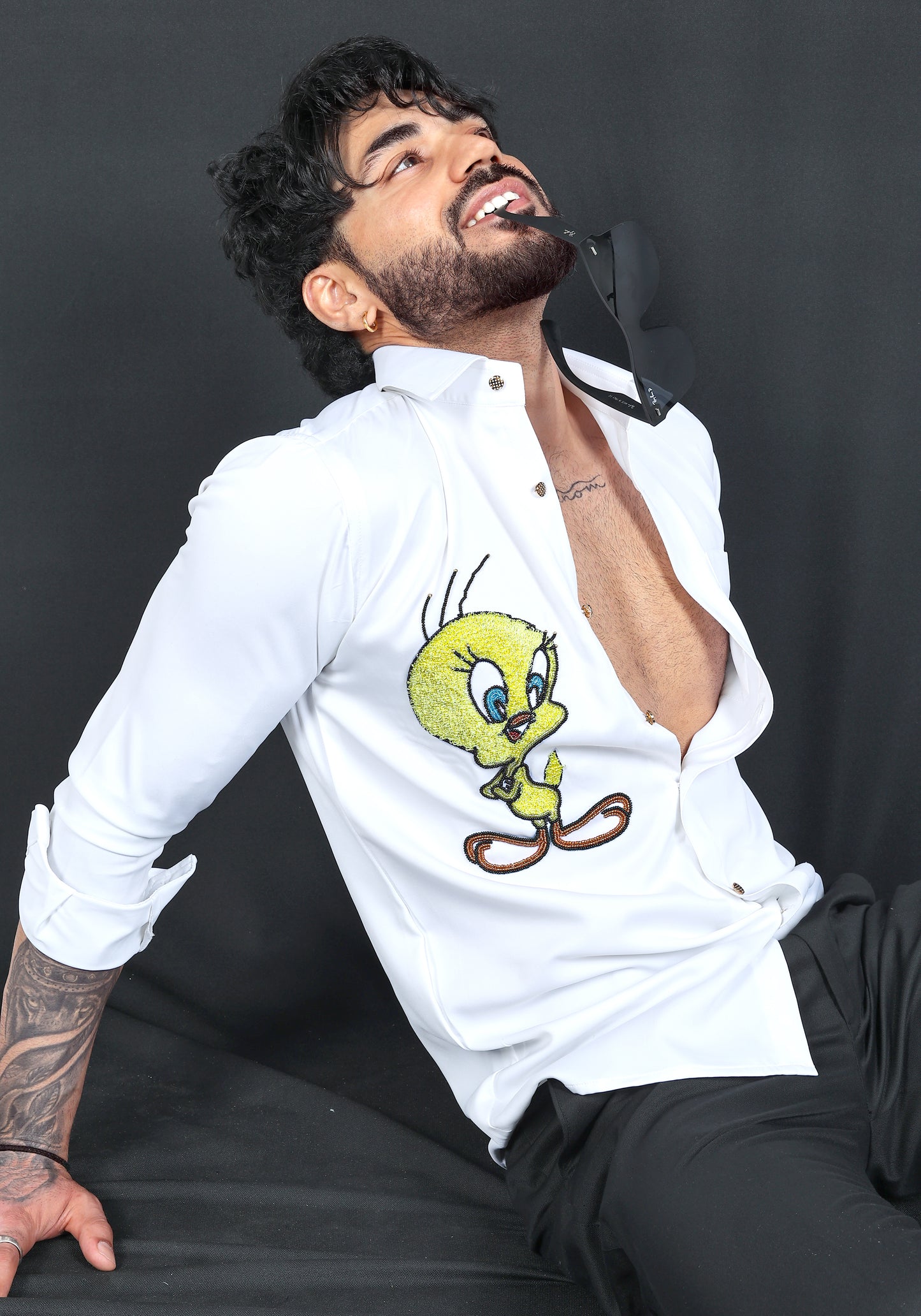 Iconic Tweety Luxury Hand Embroidered Shirt