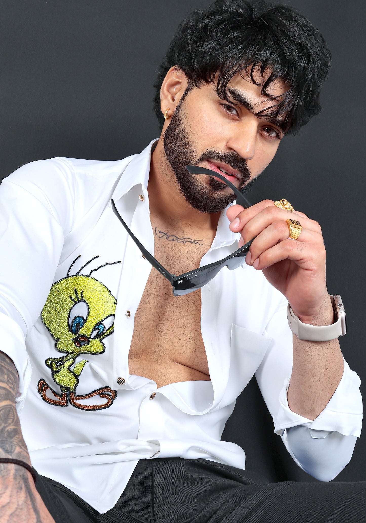 Iconic Tweety Luxury Hand Embroidered Shirt