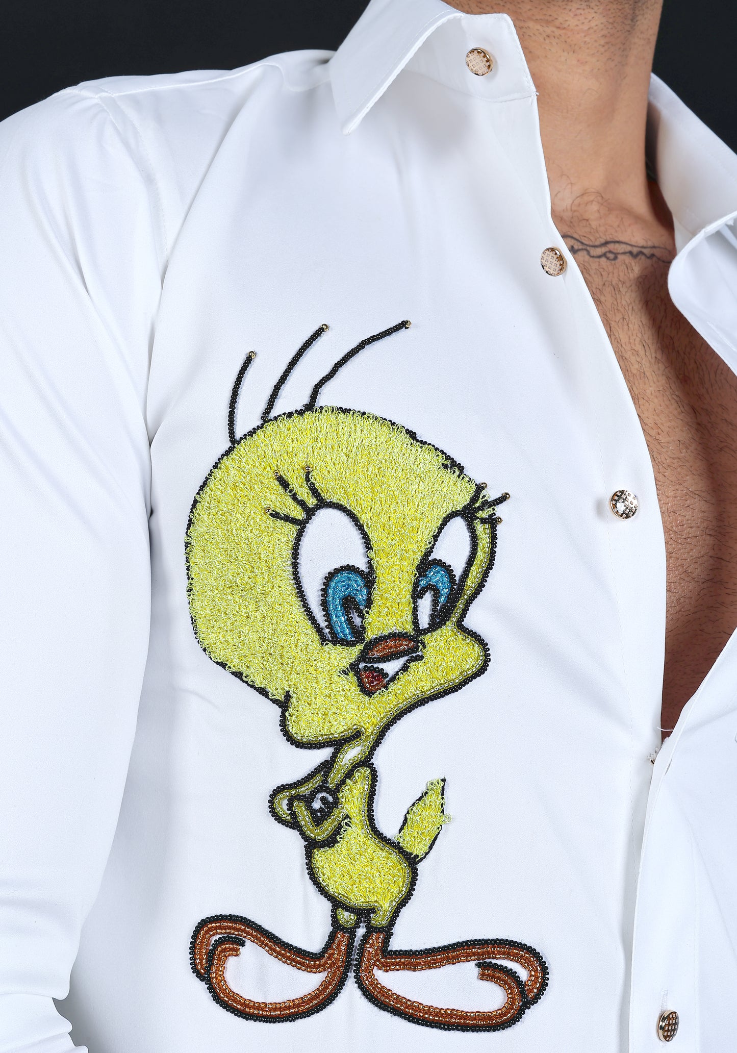 Iconic Tweety Luxury Hand Embroidered Shirt