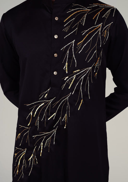 Twigs Hand Embroidered Kurta Set