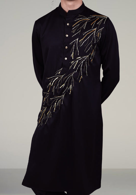 Twigs Hand Embroidered Kurta Set