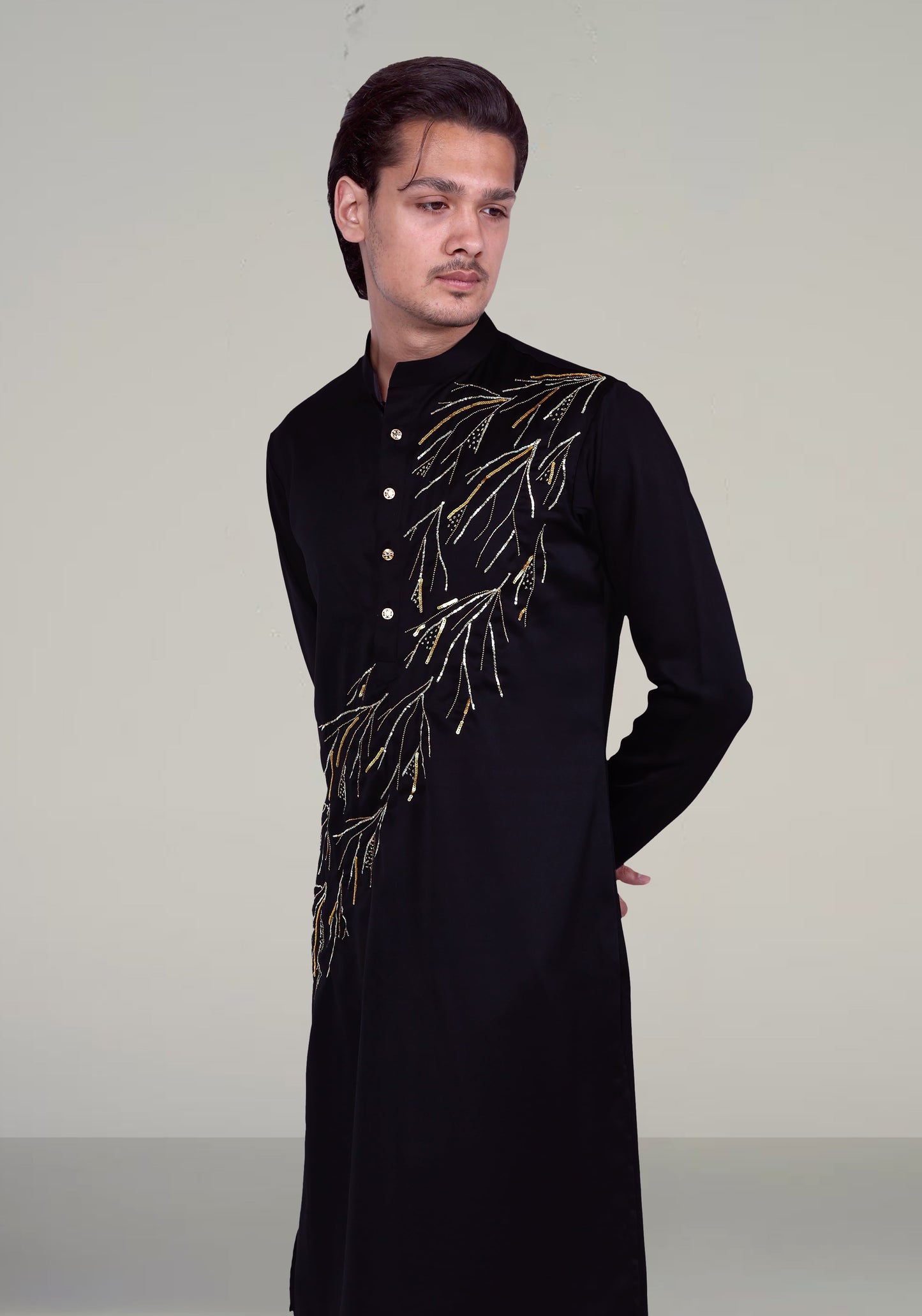 Twigs Hand Embroidered Kurta Set