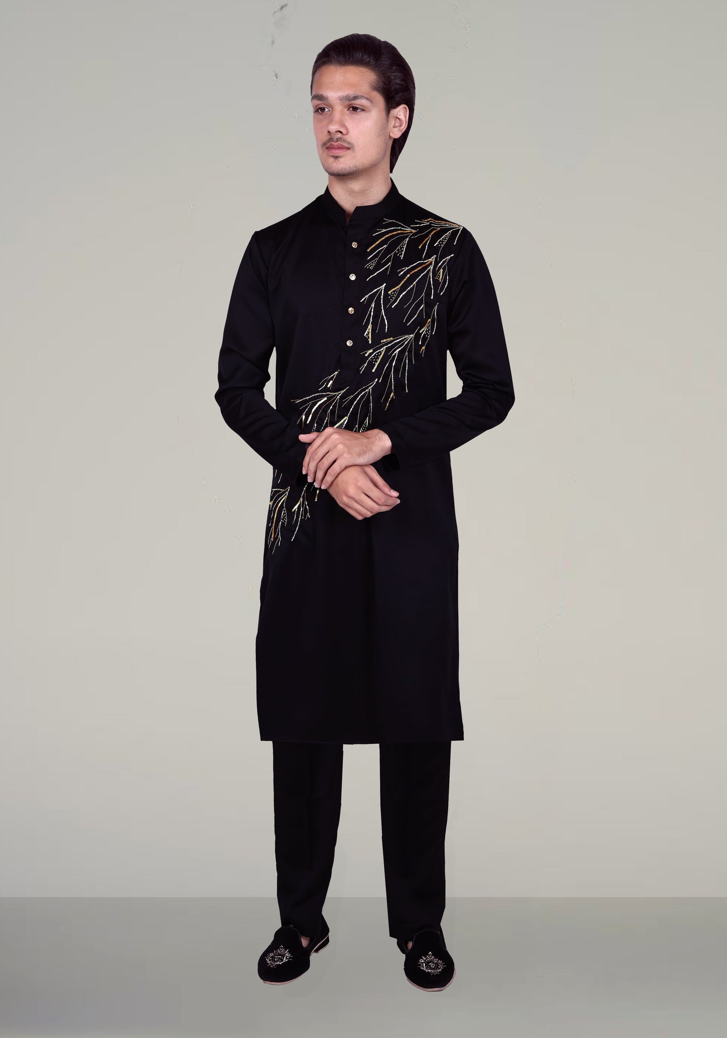 Twigs Hand Embroidered Kurta Set