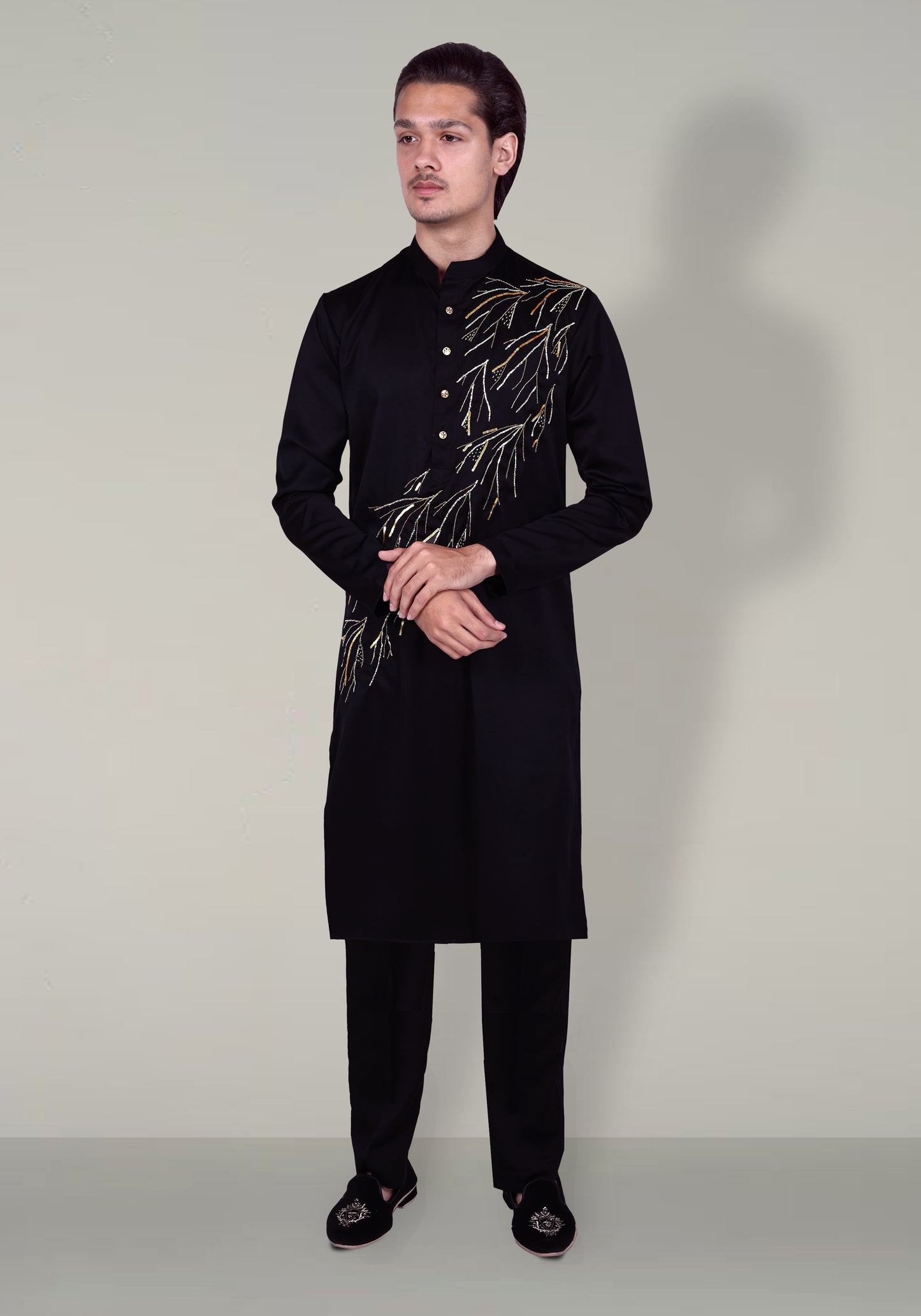 Twigs Hand Embroidered Kurta Set