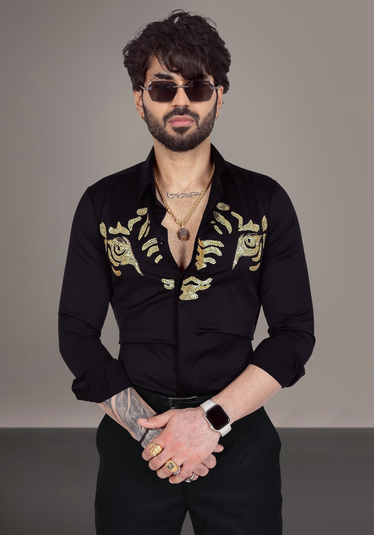 Untamed Luxury Hand Embroidered Shirt