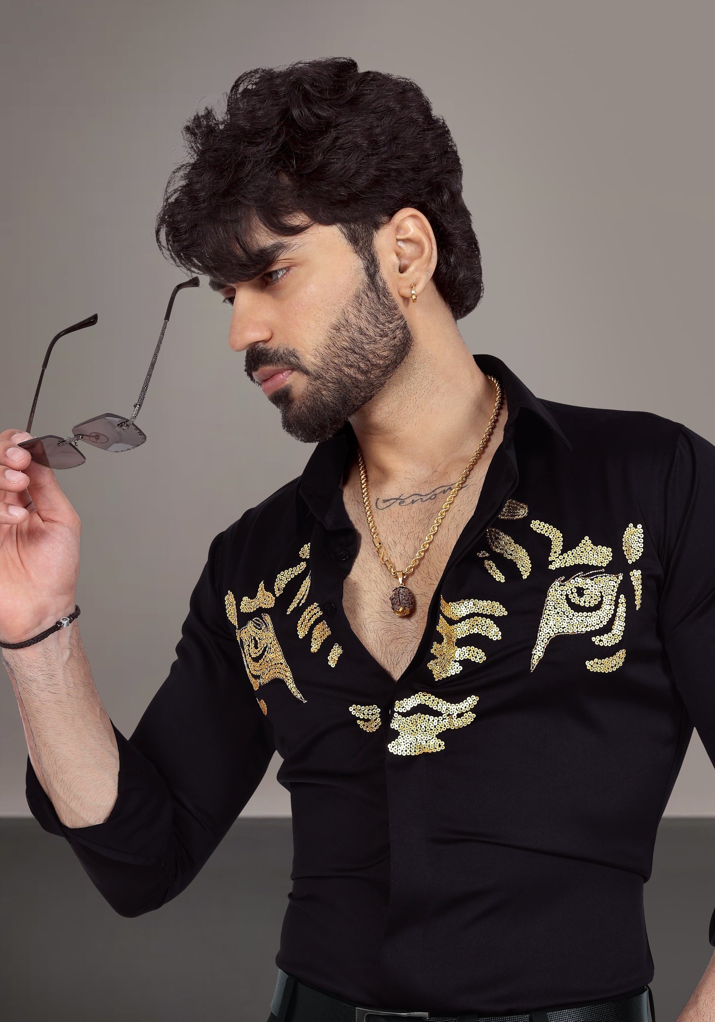 Untamed Luxury Hand Embroidered Shirt