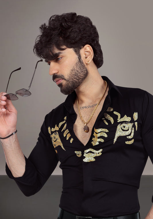 Untamed Luxury Hand Embroidered Shirt