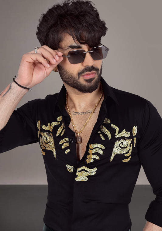 Untamed Luxury Hand Embroidered Shirt