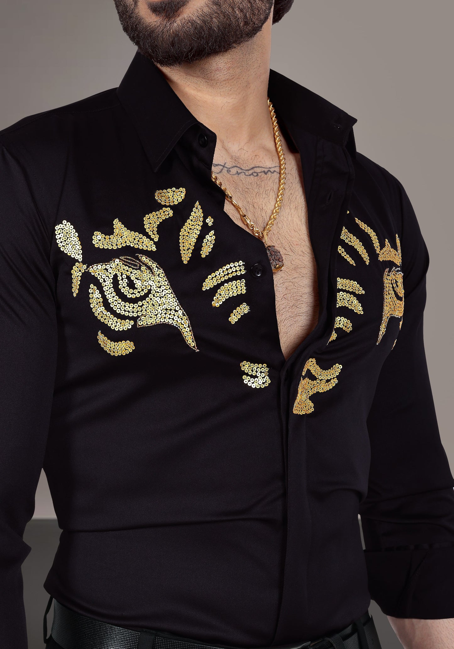 Untamed Luxury Hand Embroidered Shirt