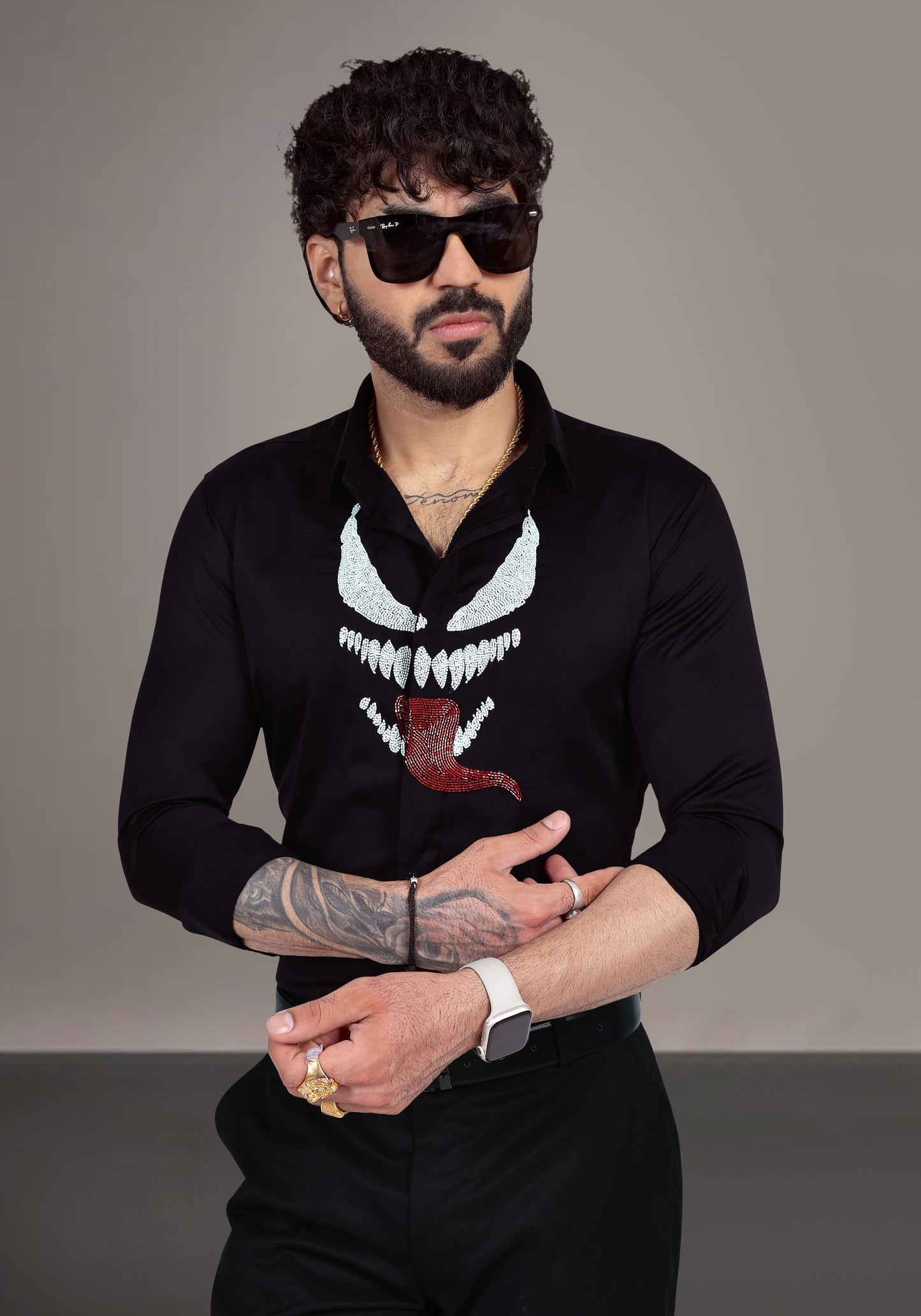 Venom Luxury Hand Embroidered Shirt